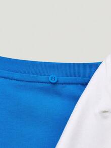 Adidas Women's DCE BOX TEE Knit Polo Shirt With Collar Short Sleeve TKZ4180 - Blue and White - View 6