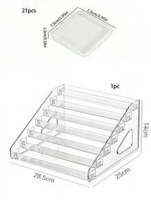 Vowcarol 3/5/7層透明壓克力塗料收納架 透明梯形展示架 適用於手工藝品與美術用品收納 口紅 香水 化妝品 展示架 美甲收納盒 多功能 - 彩色 - 查看 11
