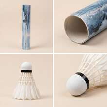 Professional Badminton Birdies Feather Shuttlecocks With Ink Wash Scenery Storage Tube, Stable Aerodynamic Flight, Durable For Beginner Intermediate Daily Practice Indoor Outdoor Sports, 12 Shuttlecocks Per Tube - White - View 3