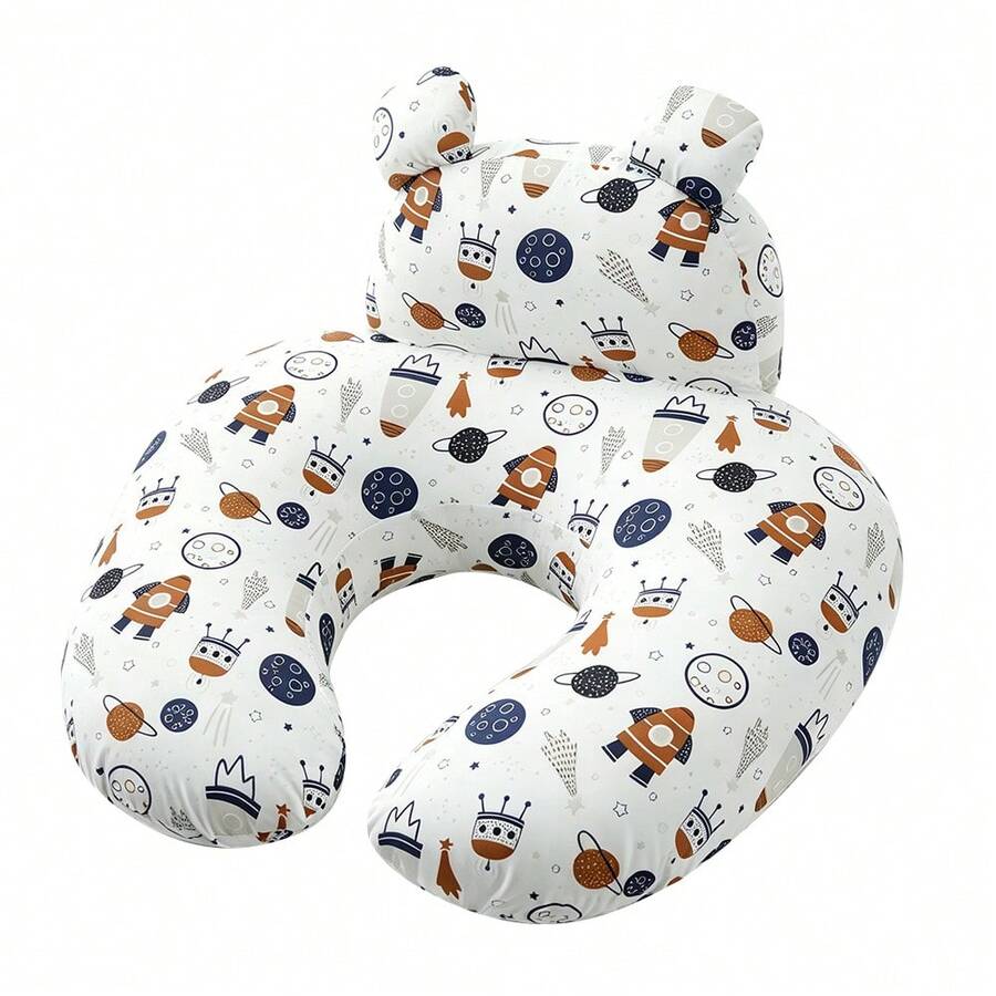 Plus Size Bear Nursing Pillow Feeding Pillow Learning To Sit Pillow With Guardrail Semi-Enclosed Multi-Functional Removable Pillowcase - Traveling Around the Universe - View 1