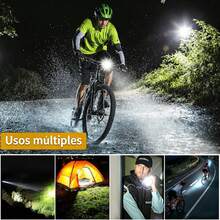 USB Rechargeable, Waterproof Front Bicycle Light - Black - View 5