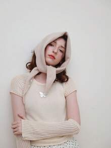 1pc Women's 100% Wool Triangle Scarf, Multi-Functional Warm Knitted Scarf, Suitable For Dating, Casual And Formal Occasions - Multicolor - View 10