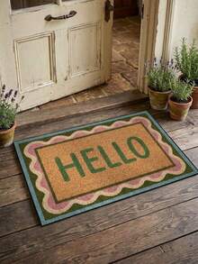 1pc "Hello" Letter Block Pattern Welcome Doormat, Funny Style Short Plush Quick-Dry Non-Slip Washable Entrance Mat, Home Decor, Soft Furnishing, Suitable For Kitchen, Bathroom, Dining Room, Entryway, Party, Gathering, All Seasons, Yard Decor - 1PC - View 6