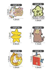 Limited-Edition English Slogan Charm Set - CELL-FIE. Features Cute Animal Accessories Such As Cells, Tired Unicorns, And Funny Flame Ducks. - Multicolor - View 11