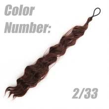 24'' Long Rubber Hair Loop Self Winding Hair Bundle High Temperature Fiber Synthetic Wig Ponytail Buns - Multicolor - View 12