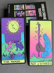 Neon Knight Tarot Cards 78 Pieces, Suitable For Beginners, Multi-Functional Divination Cards, Perfect Gift For Halloween, New Year And Christmas - Multicolor - View 3