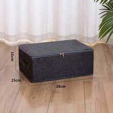 Thickened Linen Foldable Storage Box With Lid, Sturdy Handle Stackable Closet Storage Bin, Dust Moisture Proof Clothes Quilt Toy Book Organizer, Multifunctional Home Storage Container For Wardrobe Bedroom Kitchen Living Room,Bedroom Room Decor,Back To School - Grey - View 11