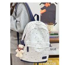 LECEY Fashion Casual Large Capacity Backpack - White - View 3