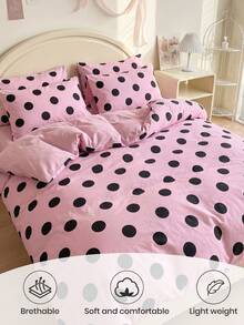2/3-Piece Polka Dot Duvet Cover Bedding Set, Cozy Room Decor, Skin-Friendly And Breathable, Soft And Anti-Pilling, Includes Duvet Cover And Pillowcases, No Duvet Insert, Suitable For Twin/Full/Queen/King Size Beds, All-Season Use, Home Textiles, Machine Washable, OEKO-TEX Certified - Multicolor - View 4