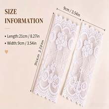 1 Pair Women's Elegant 3D Floral Lace Fingerless Gloves, Breathable Hollow Mesh Design, Suitable For Wedding, Party And Daily Wear - Multicolor - View 10