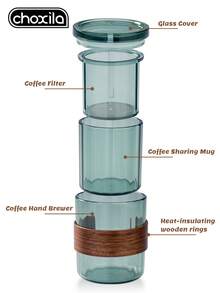 choxila 1 Set Three In One Coffee Set, Including Coffee Filter Paper, Suitable For Brewing 1-2 Cups Of Coffee, Suitable For Office And Home Hand Brewed Coffee Set, Including Coffee Pot, Coffee Filter Cup, Coffee Sharing Pot And Coffee Filter Paper, Portable - 3 In 1 Coffee Maker - View 4