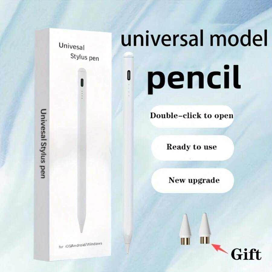 Aktiver kapazitiver Eingabestift für iPad 2018-2025, universeller Tablet-Touchpen mit Handflächenerkennung, USB-C Schnellladung, Pixel-genaue Neigungsempfindlichkeit, kompatibel mit iPad 11/10/9/6/A16, Mini 7/6/5, Air M3/M2 13.4/12.9/11, Premium-Gefühl, professionelles Zeichenwerkzeug
