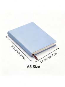 1pc Premium A5 PU Leather Notebook, 160 Pages Thick Non-Bleed Paper, Flexible Diary With Ribbon Bookmark, Suitable For Office Bac, First Day Of School - Multicolor - View 3