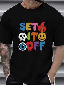 Men T-Shirts - 黑色 - 查看 1