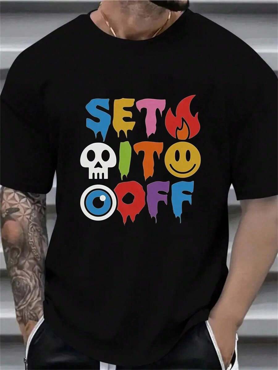 Men T-Shirts - 黑色 - 查看 1