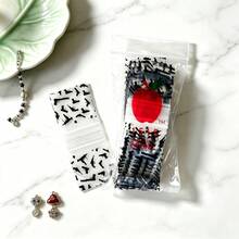 1 Pack, 100pcs/Pack Black Pattern Small Self-Sealing Bags, Moisture-Proof Mini Small Item Jewelry Smoking Accessories Storage Bags, Portable Moisture-Proof Storage Bags For Smoking Accessories - 1 Pack - View 10