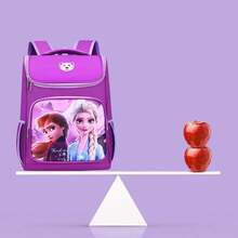 Disney 開學季 Frozen Elsa Anna 蜘蛛人汽車印花大容量護脊輕量學生書包，防水耐磨耐用，適合日常使用、旅行，女款時尚包，派對禮物 - 彩色 - 查看 6