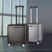 JLY 16/19 Inch PC Hard Shell Suitcase With TSA Lock, Laptop Compartment, 360° Spinner Wheels, Compact Business Travel Luggage - Silver - View 2