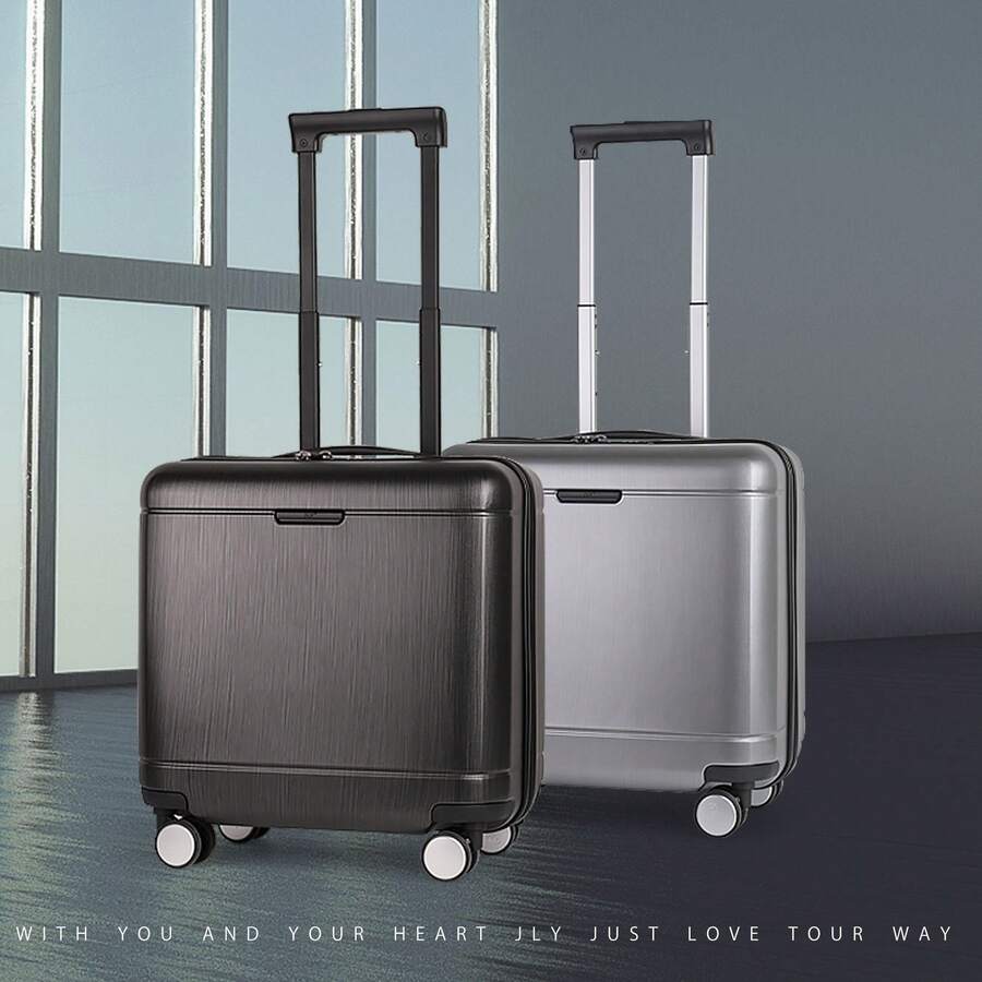JLY 16/19 Inch PC Hard Shell Suitcase With TSA Lock, Laptop Compartment, 360° Spinner Wheels, Compact Business Travel Luggage