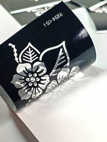 Tiebeauty 20件組海娜紋身模板，花卉與月亮設計海娜身體藝術模板，可重複使用，適用於臨時身體藝術，適合節慶、婚禮、派對 - 黑色 - 查看 6