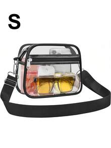 Clear Stadium Approved Black Crossbody Bag White Transparent Shoulder Purse Waterproof Pvc Clear Bag Concert Sports Events Travel Vertical/Horizontal - Multicolor - View 17