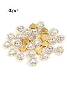 30pcs/Set Colorful Heart Rhinestone DIY Accessories, Random Color - Multicolor - View 19