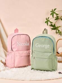Customized Name Backpack - Personalized Travel Backpack, Customizable Name, Lightweight Daily Bag, Customizable Text, Customized Name Backpack, Personalized Travel Bag, Embroidered Backpack Gift, Lightweight Daily Bag, Customized Text Backpack - Multicolor - View 4