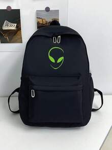 1pc Solid Color Men's Fashion Backpack, Versatile Large Capacity Casual Commuter Student Backpack For Men And Women - Black - View 9