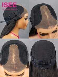 ISEE Hair Wear Go 無膠 9x6 T-Part 直髮蕾絲假髮，附瀏海層次剪裁，預剪蕾絲，自然頭皮感，180% 密度，16-24 吋，預剪蕾絲、預拔髮際線、漂白髮結，易於使用 - SNatural - 查看 6