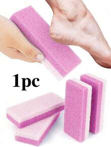 1/4pcs Pink Professional Foot Pumice Stone Exfoliating File, Used For Removing Foot Calluses And Dead Skin, Foot Scrubbing, Exfoliating Tool, Double-Sided Foot File, Pumice Stone, Foot Brush, Suitable For Home Personal Cleaning And Foot Care Tools - Pink - View 9
