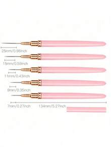 隨機 3 件/組 7/9/11/15/25mm UV 美甲刷組，適用於凝膠美甲彩繪 - 彩色 - 查看 4