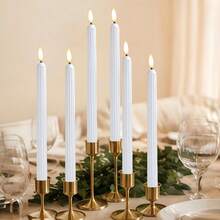 6pcs Flameless Taper Candles, Realistic Flickering Flame, Durable ABS Material, Suitable For Home Decor, Wedding And Holiday Decoration - Flameless LED Taper Candles - View 6