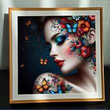 1pc [30*30cm/11.8*11.8in][40*40cm/15.7*15.7in]5D Acrylic Diamond Painting Kit, Beautiful Woman Pattern, Suitable For Adult Beginners DIY Mosaic Diamond Art, Full Drill Handmade Self-Design DIY Diamond Painting, Applicable For Living Room, Bedroom, Office Wall Decoration Hanging Painting, Surprise Home Decor Gift For Family And Friends - No Frame - View 3