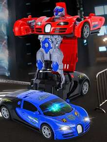 Xe đồ chơi robot ô tô điện 2 trong 1 tự biến hình, di chuyển đa hướng biểu diễn, tự quay đầu khi gặp vật cản, hiệu ứng âm thanh ánh sáng và nhạc, xe thể thao biến hình tức thì thành robot mecha, chất liệu nhựa bền, nhiều kiểu dáng và màu sắc, quà tặng đồ chơi điện cho trẻ em (yêu cầu 3 pin AA) - Nhiều màu - Xem 5
