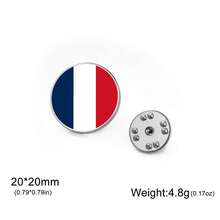 TEAMER 1pc Fashionable Women's Stainless Steel Round Brooch With Colorful National Flag Pattern, Unique Meaningful Exquisite Accessory, National Commemorative Gift For Friends - Brooch - View 16