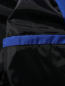 1pc Men's Navy Blue Lapel Jacket, Smooth Lightweight Woven Fabric, Draping And Non-Deforming, Machine Washable, Suitable For Campus, Commute, Daily Casual, Couple Matching, Basic Lapel Outerwear - Navy Blue - View 8