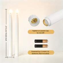 6pcs Flameless Taper Candles, Realistic Flickering Flame, Durable ABS Material, Suitable For Home Decor, Wedding And Holiday Decoration - Flameless LED Taper Candles - View 4