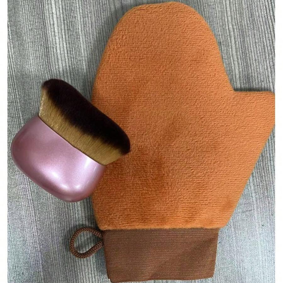 Body Lotion Sunscreen Oil Applicator Tanning Brush Tanning Glove Set Quick Application - Multicolor - View 1