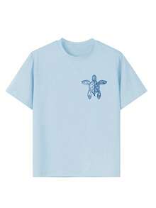 Tween Boy Casual Fun Print Crew Neck Pullover Short Sleeve T-Shirt Summer Top - Baby Blue - View 7