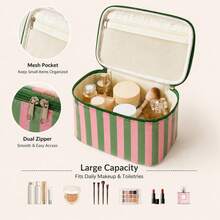 (Custom Embroidery) New 3D Floral Pattern Makeup Bag, Large Capacity Portable Handheld Cosmetic Bag, Toiletry Bag, Suitable For Daily Use And Travel, Gift For Family And Friends, Birthday Gift, Holiday Gift - Multicolor - View 4