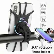 1pc 360° Rotating Silicone Bicycle And Electric Scooter Phone Holder, Suitable For Cycling Navigation - Multicolor - View 1
