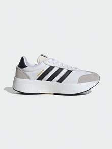Adidas 春秋款中性運動休閒鞋 情侶厚底復古休閒鞋 JI0831 - 白/一號黑/晶白 - 查看 1