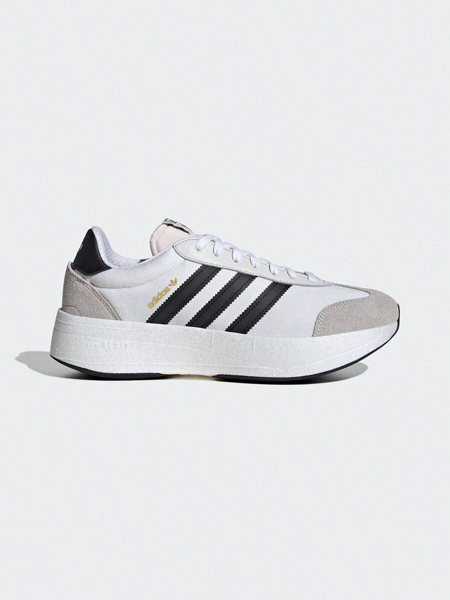 Adidas 春秋款中性運動休閒鞋 情侶厚底復古休閒鞋 JI0831 - 白/一號黑/晶白 - 查看 1