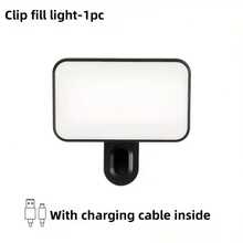 Selfie LED Fill Light, 3 Lighting Modes, Adjustable Brightness, USB Rechargeable, Portable Clip-On, Suitable For Phone Photography Fill Light, Laptop, Tablet, Meeting, Makeup Fill Light Lighting - one-size - View 5