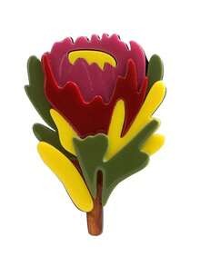 1pc Women's Romantic Handmade Colorful Floral Acrylic Brooch, Spring/Summer New Flower Accessory, Vacation Party Outfit Brooch Pin Gift - Multicolor - View 3