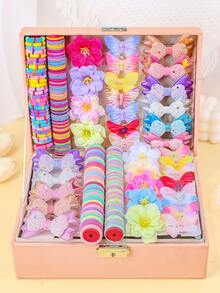 184/10pcs/Set Macaron Colorful Girl Hair Accessories, Includes Macaron Colored Thin Elastic Hair Ties, Gradient Rhinestone Bow Side Clips, 3D Fabric Artificial Flower Hair Clips, Colorful Gentle Multi-Color Versatile Hair Accessory Set - Suitable For Women And Girls, Suitable For Daily, Dating, School, Vacation, Beach, Party, Holiday, Gift, Graduation Season - Multicolor - View 4