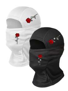 1pc Or 2pcs Unisex Printed Balaclava Hood Set, Single Hole Full Face Mask For Cycling, Suitable For Daily Wear And Outdoor Activities - Multicolor - View 6