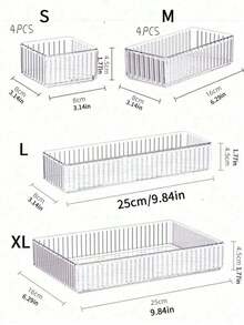 10 piezas/Caja de almacenamiento de cajones de cosméticos transparente, adecuada para tocador, equipada con 5 tamaños diferentes de cajas de almacenamiento de cajones de plástico transparente, estante de exhibición de cosméticos, contenedor de almacenamiento clasificado, adecuado para colocar en tocador, escritorio, baño, cocina y espacio de almacenamiento de oficina. Decoración interior, decoración del hogar, decoración del dormitorio - transparente - Ver 7