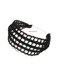 1Pc French Retro Hollow Out Crochet Headband, Sweet Wide Band Hair Accessory, Perfect For Daily Date Vacation - Multicolor - View 11