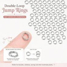 100pcs Durable Mini Open Jump Rings, Stainless Steel Key Ring Accessories, Suitable For Jewelry Making, DIY Crafts, Keychain Accessories - Steel - View 1